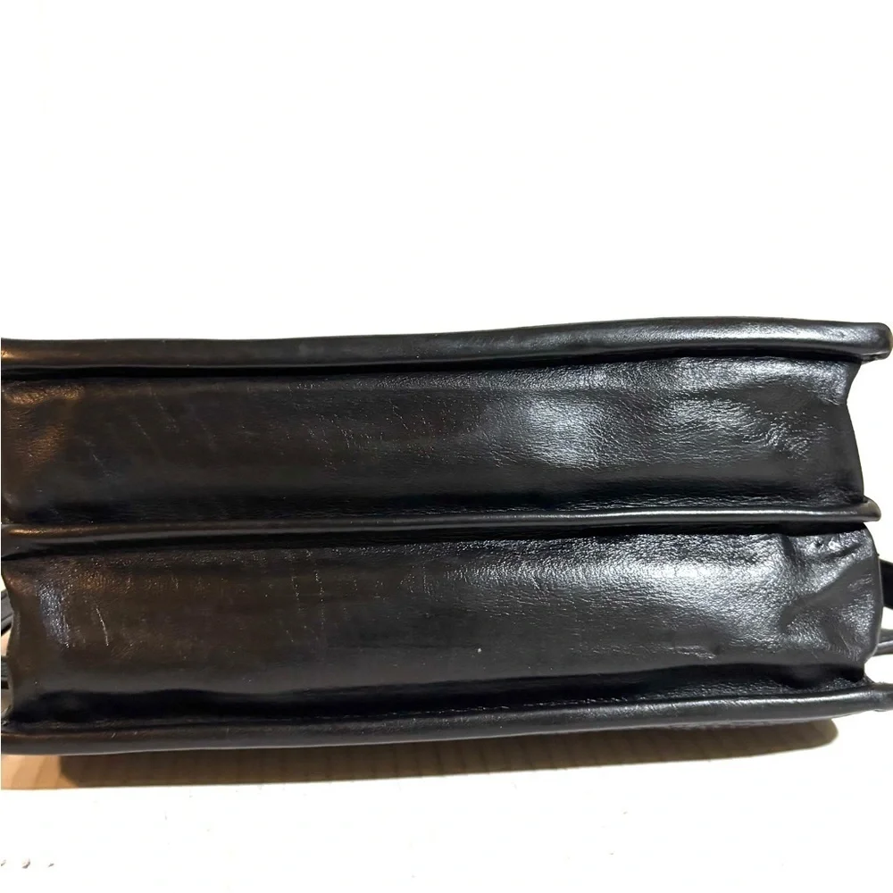Vintage Elegant Brown black Leather Handbag